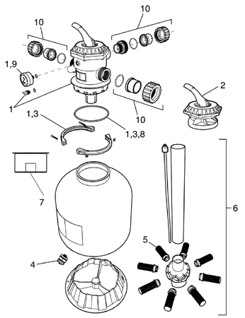 Complete Multi-Port Valve w/Clamp Assembly (2" MPV) - Image 1