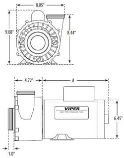 5.0 HP 240V Viper Spa Pump, 56fr, 2sp thumbnail 2